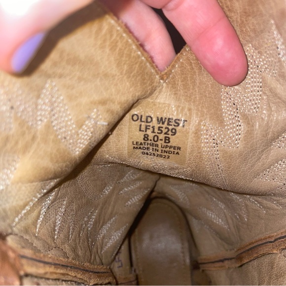 Old West women’s Tan Canyon cowboy boots - size 8 - Picture 4 of 8